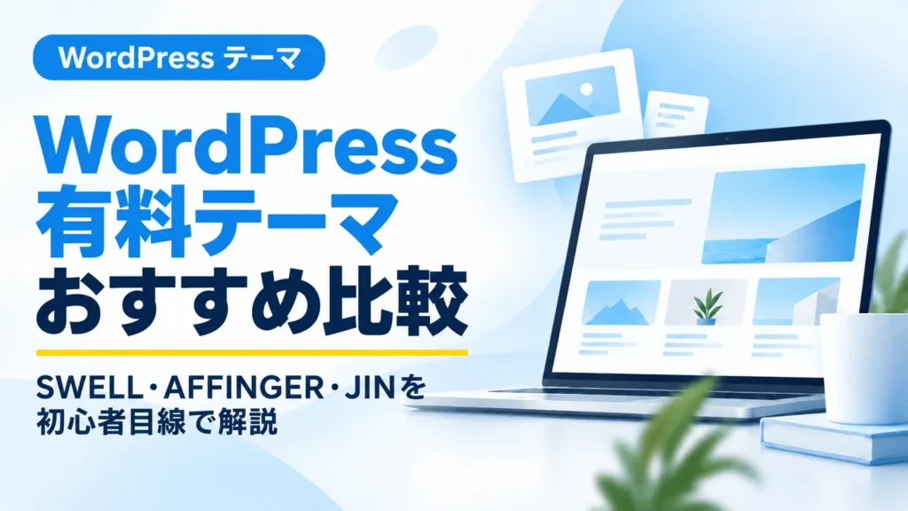 WordPress有料テーマのSWELL・AFFINGER7・JINを比較するアイキャッチ画像