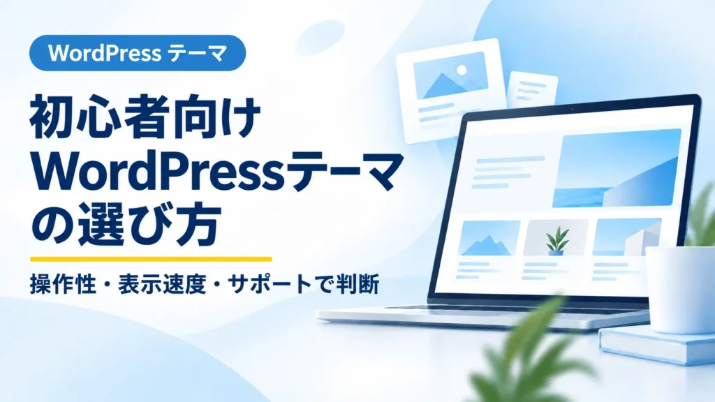 WordPress初心者向けにテーマの選び方を解説するアイキャッチ画像